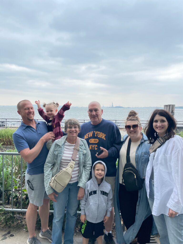 New York in a day. Family at battery park New york city