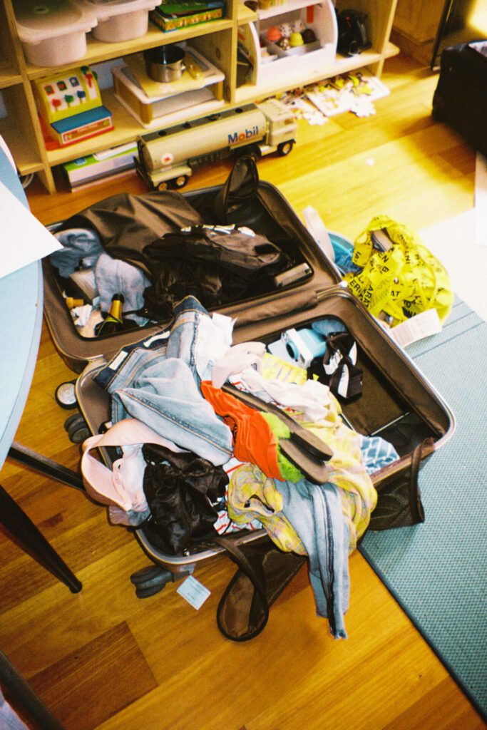 Luggage on floor