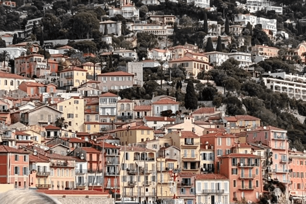 French buildings on side of the hill in the riviera