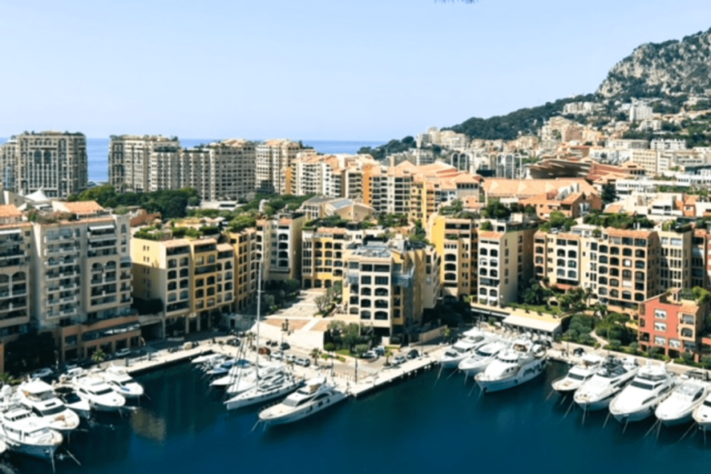 Beautiful colorful buildings in Monaco.  