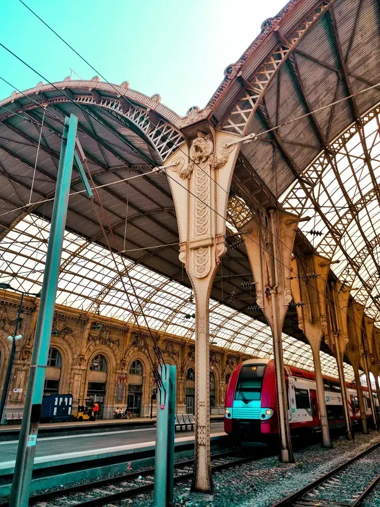Train station.  Beautiful arches and brown architecture