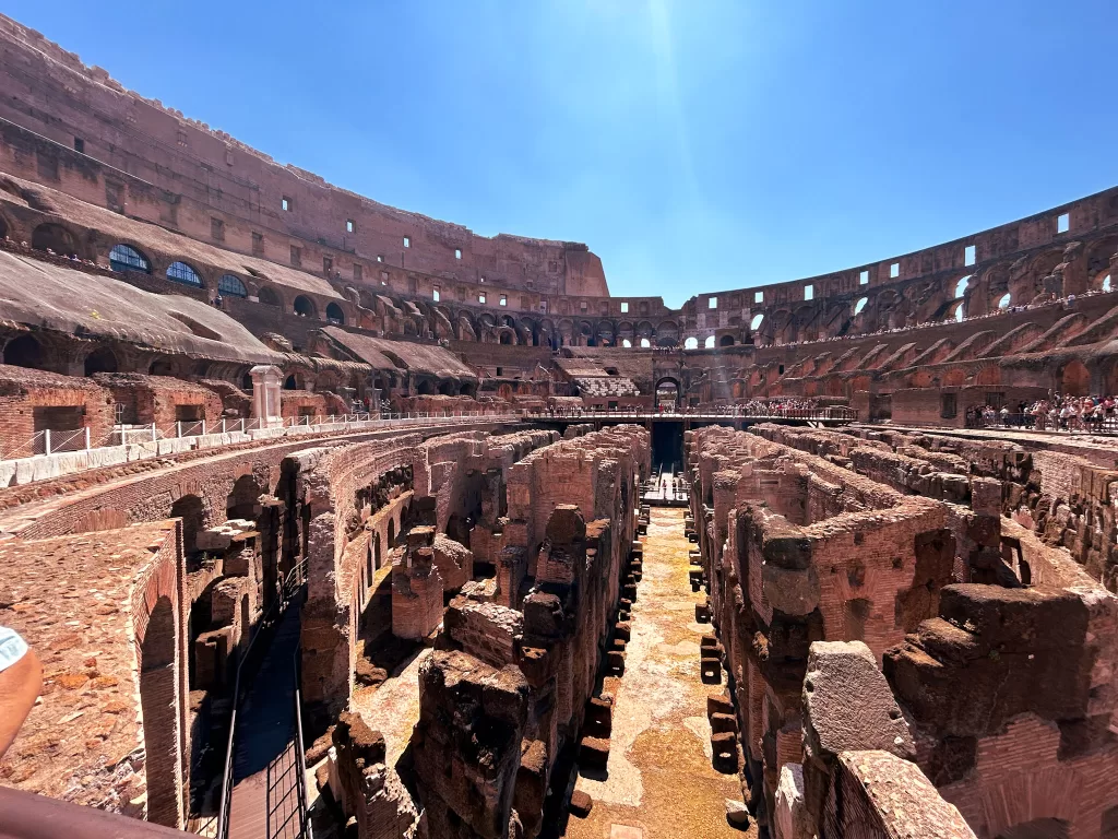 Inside the colosseum in Rome