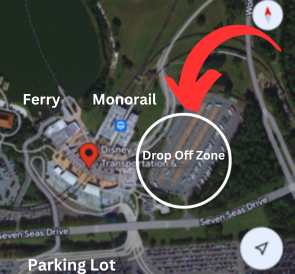 Map of Drop Off Location at TTC Disney World