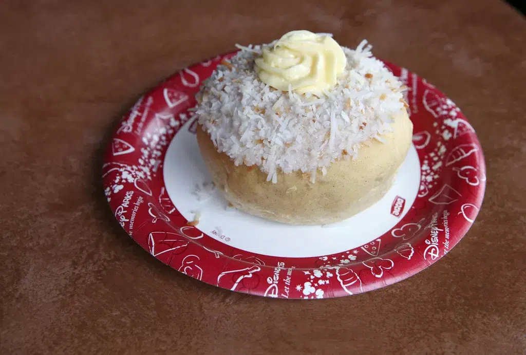 School break(donut topped with custard and coconut) at epcot