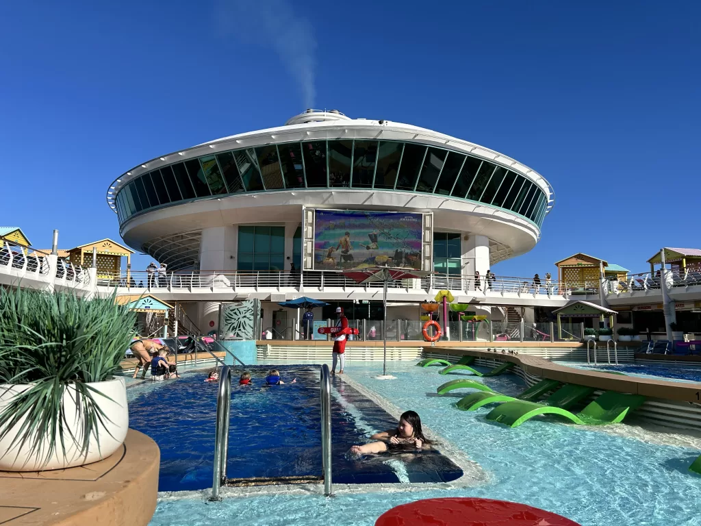 Pool deck on cruise ship.  What food is free on navigator of the seas. 