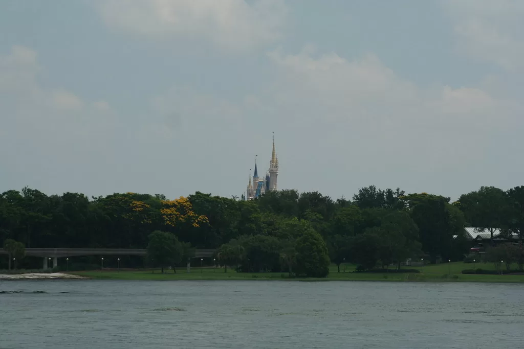 View of magic kingdom castle from grand floridian. 