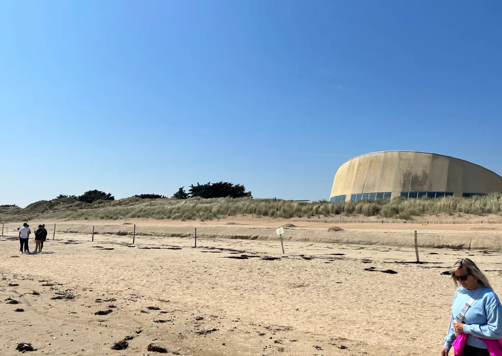 Utah Beach in Normandy. Sand beach where WWII dday occured