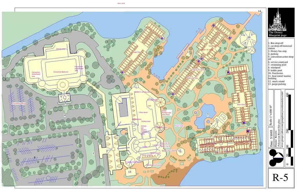Map of grand floridian. 