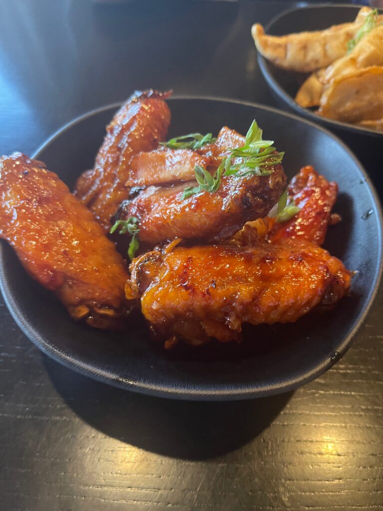 Chicken wings with an orangle glaze at Disney's Ohana restaurant