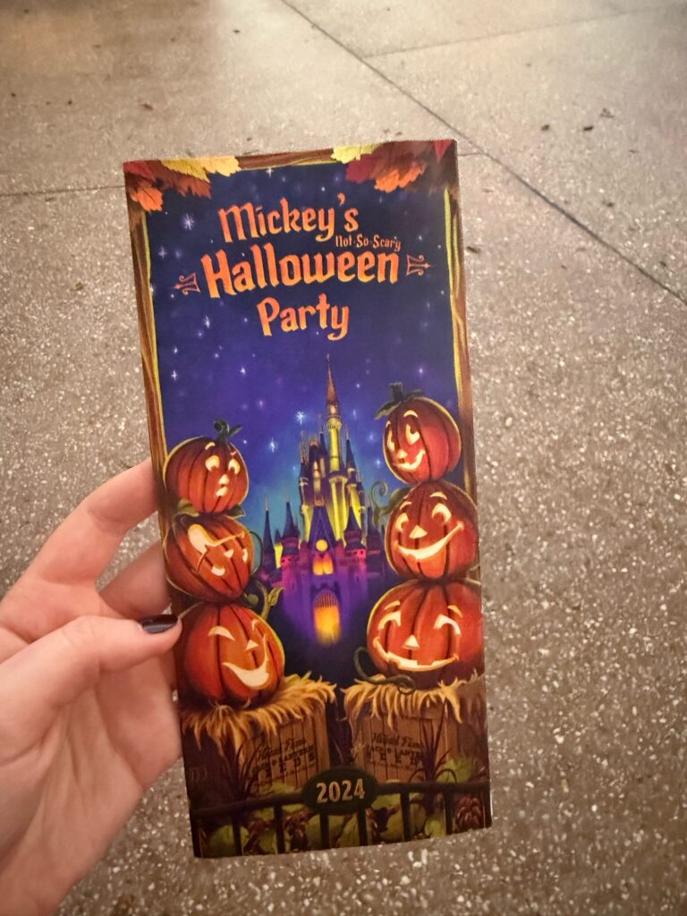 Brochure for Mickey's not so scary halloween party.